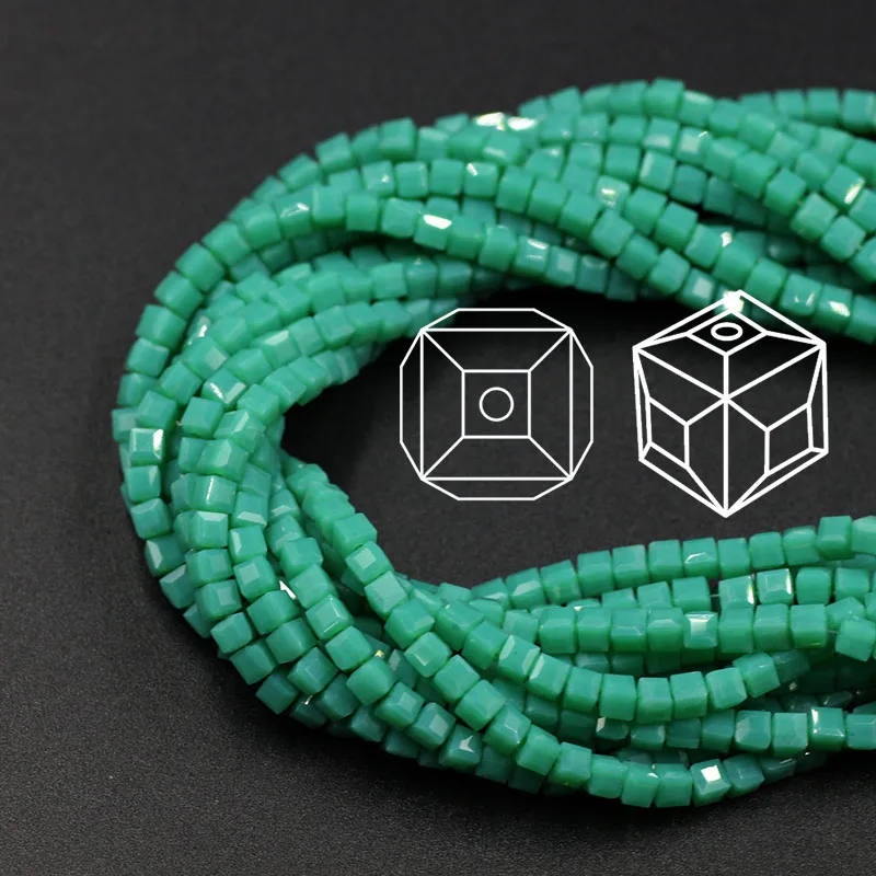 light hole green por Чешские квадратные разделитель со стразами бусины желтый 2/3 мм Гранёные с одной и плоские с другой стороны Стекло бисер кубической формы для рукоделие аксессуары ювелирные изделия - Цвет: light hole green por