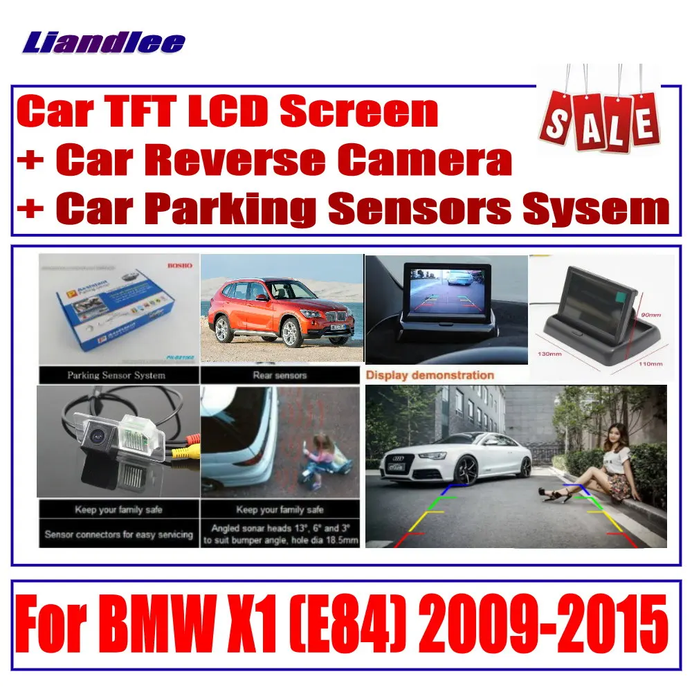 

Liandlee For BMW X1 (E84) 2009-2015 CCD Reverse Rear View Camera / Digital Parking Sensors System / HD Monitor Display