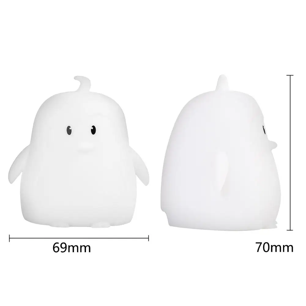  Mini Penguin LED Night Light 9 Colors 3 Modes Silicone Cartoon Animal Lamp Bedroom Bedside Lamp for - 32977554464