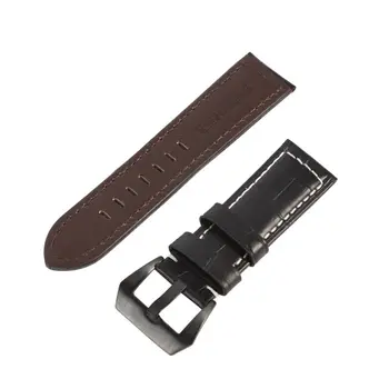 

New Thick Khaki Yellow Italy Leather Watch Band Strap Belt Sale 20 22 24 26mm