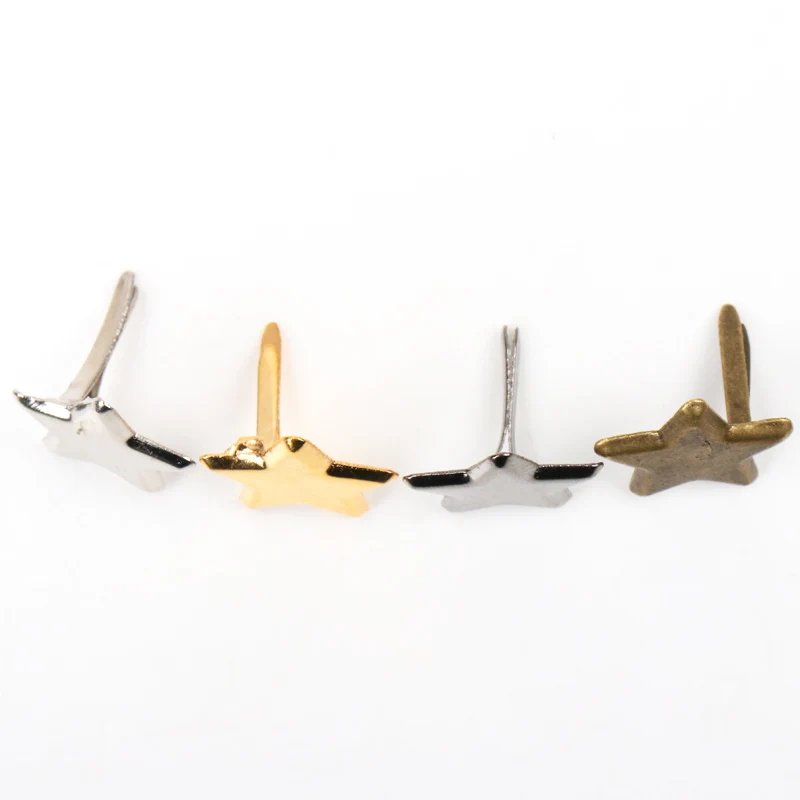 14mm Mixed Star Metal Brad Studs Spikes Scrapbooking Embellishment Fastener Brads Crafts Pushpin Decoration 50pcs