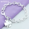 DOTEFFIL-Bracelet en argent Sterling 925, feuilles de trèfle, porte-bonheur numéro 5, chaîne de 20cm, fiançailles, mariages, fêtes, pour femmes ► Photo 3/6