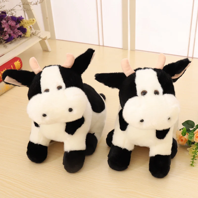 

30cm Super Kawaii Milk Cow Plush Toys Soft Stuffed Cartoon Animal Zodiac Cattle Doll Simulation Toy Kids Girls Birthday Gifts