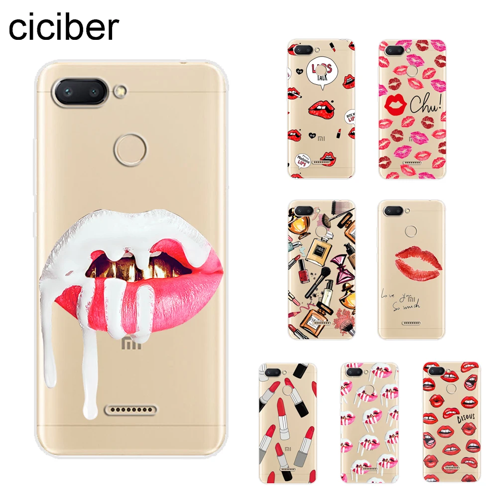 

ciciber Lips Lipstick Make Up Cover For Redmi 6 5 4 3 A X 3S Plus Pro Phone Cases For Redmi Note 7 6 5 4 X A Pro Shell Soft TPU