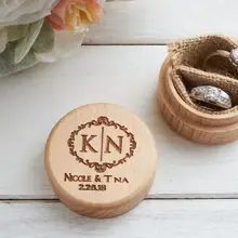 Деревянная коробочка для кольца обручальное кольцо на заказ коробка свадебный подарок Невеста имя кольцо коробка