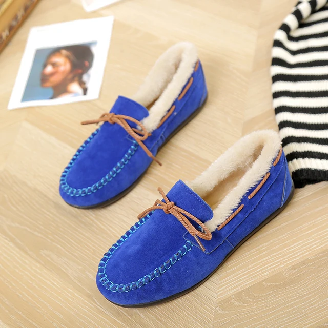 snow faux fur platform slip on loafer