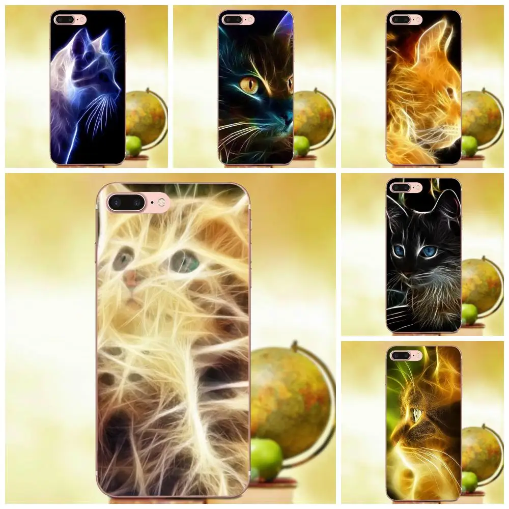 Легкий Фрактальный рисунок кошки для Sony Xperia Z Z1 Z2 Z3 Z4 Z5 compact Mini M2 M4 M5 T3 E3 E5 XA XA1 XZ Premium |