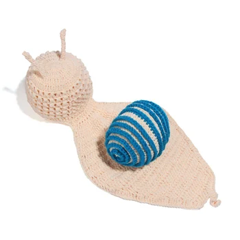 

0-3months Infant Cute Crochet Christmas Hand-woven Wool Suit Snail Newborn Baby Clothes Wild Camera Photography Prop