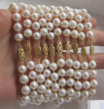 

DYY 820 WHOLESALE 10 PC 8-9MM AAA++ WHITE SOUTH SEA PEARL BRACELET 7.5 IN