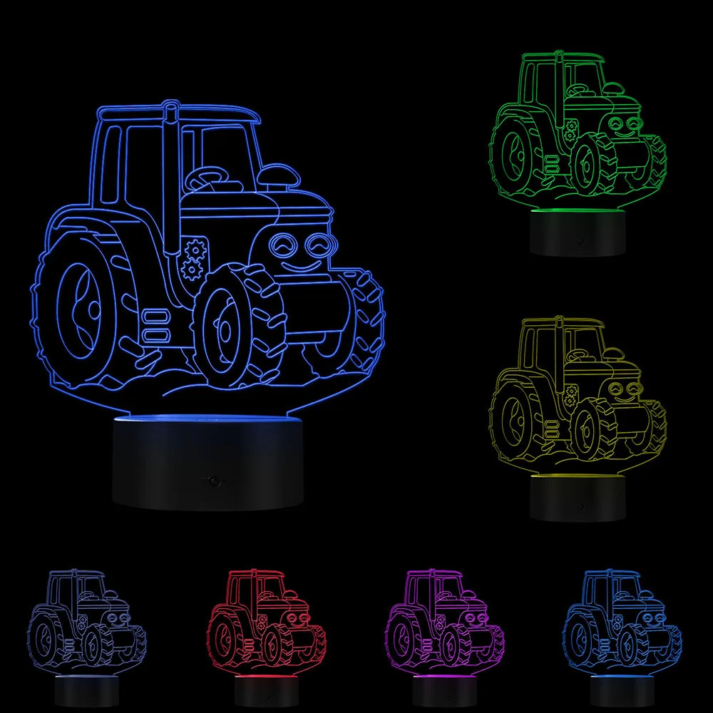 Автомобильный 3D акриловый светильник для трактора светодиодная ночная лампа с