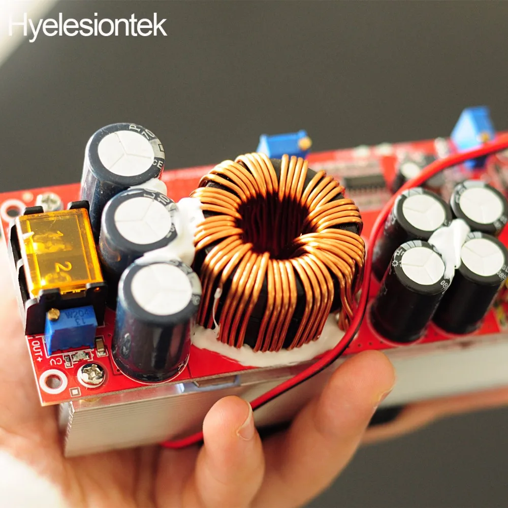 Baratos Convertidor de voltaje CC CV Boost Converter DC DC Step Up 1800W 40A fuente de alimentación módulo ajustable 10 V 60 V a 12 V 90 V regulador