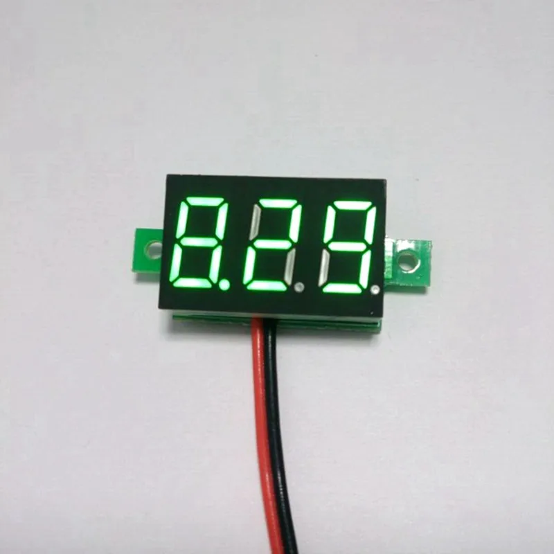 20pcs/lot DC 2.7 30V green LED display volt watt voltage panel meter