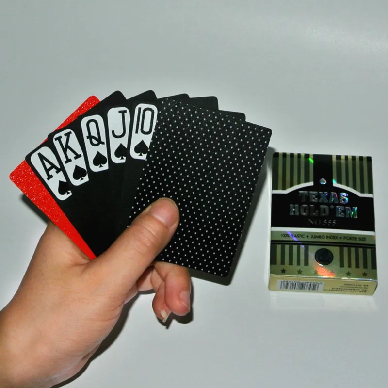 Черные пластиковые карты ПВХ покерные игровые карты Новые матовые защитные