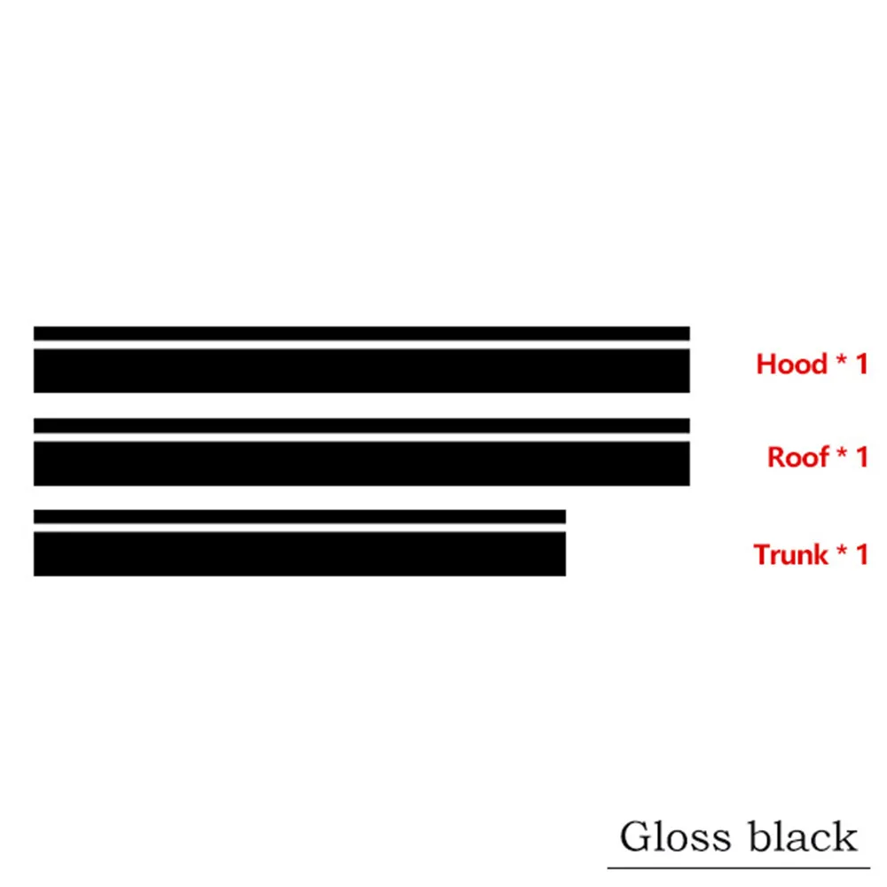 Стайлинга автомобилей капюшон Багажник на крыше двигатели для автомобиля крышки в полоску наклейка Стикеры для BMW F30 F31 F32 F34 F36 E90 E92 E46 M3 M4 аксессуары - Название цвета: Gloss Black