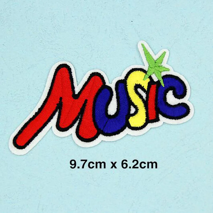 Тканевые нашивки Music Love Fish FOMO накладки для обуви с вышитыми аппликациями