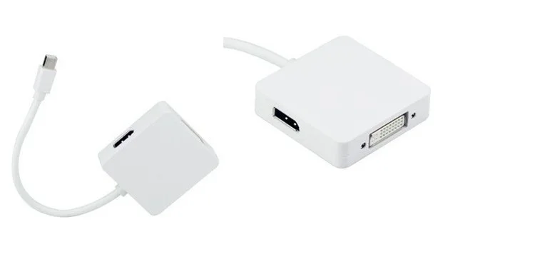 Фото 500 шт./лот * 3 в 1 mini 1080P/ displayport dp к HDMI DVI порт дисплея DP адаптер кабель для Apple macbook |