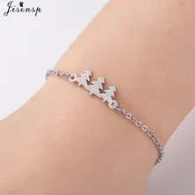 Jisensp модная Рождественская елка Браслеты для женщин Дети Регулируемый золотой лист браслет девушки подарок на год