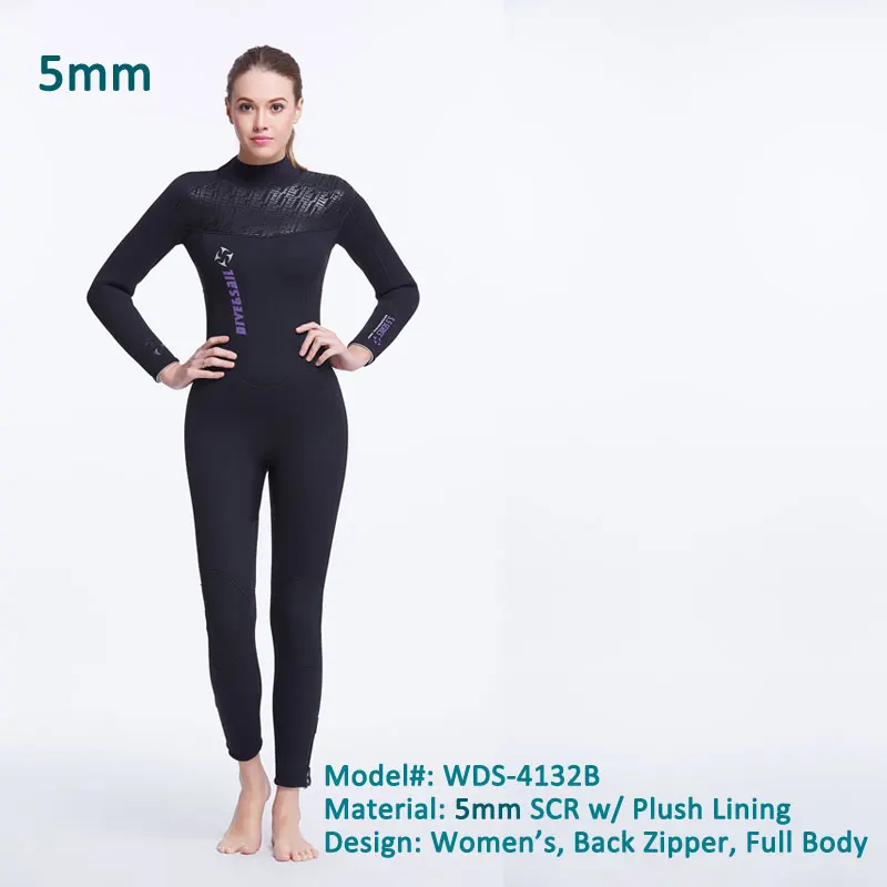 5 мм теплый плюшевый подкладочный комбинезон для дайвинга для сёрфинга для женщин SCR w/неопреновый Женский гидрокостюм полный костюм с плоским замком сшивание Премиум - Цвет: 5mm