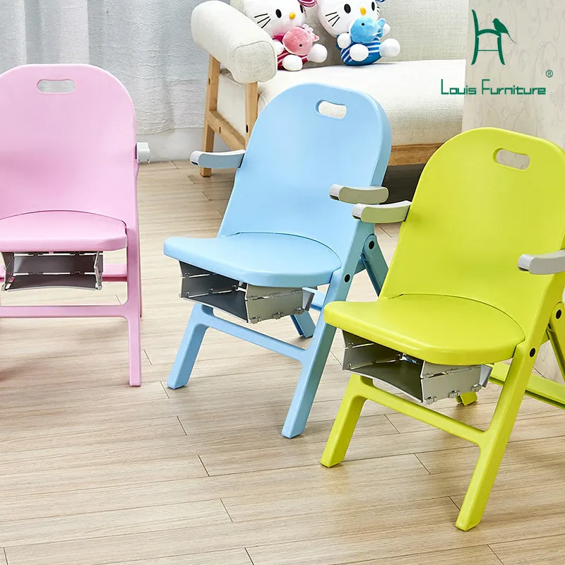 

Louis Fashion Children Chairs Plastic Folding Backrest Portable Outdoor Creative Small Stool Home