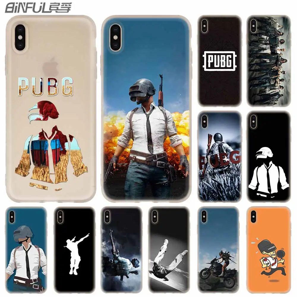 

Cases Silicone soft Cover for iPhone 11 Pro X XS Max XR 6 6S 7 8 Plus 5 4S SE pubg mobile stickers