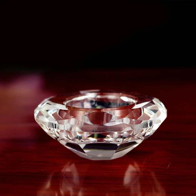 Wholesale Clear Diamond Shaped Crystal Candle Tealight Holder for Party