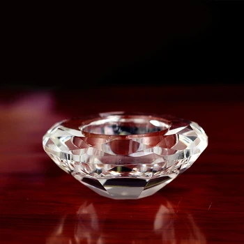 

Wholesale Clear Diamond Shaped Crystal Candle Tealight Holder for Party Decoration