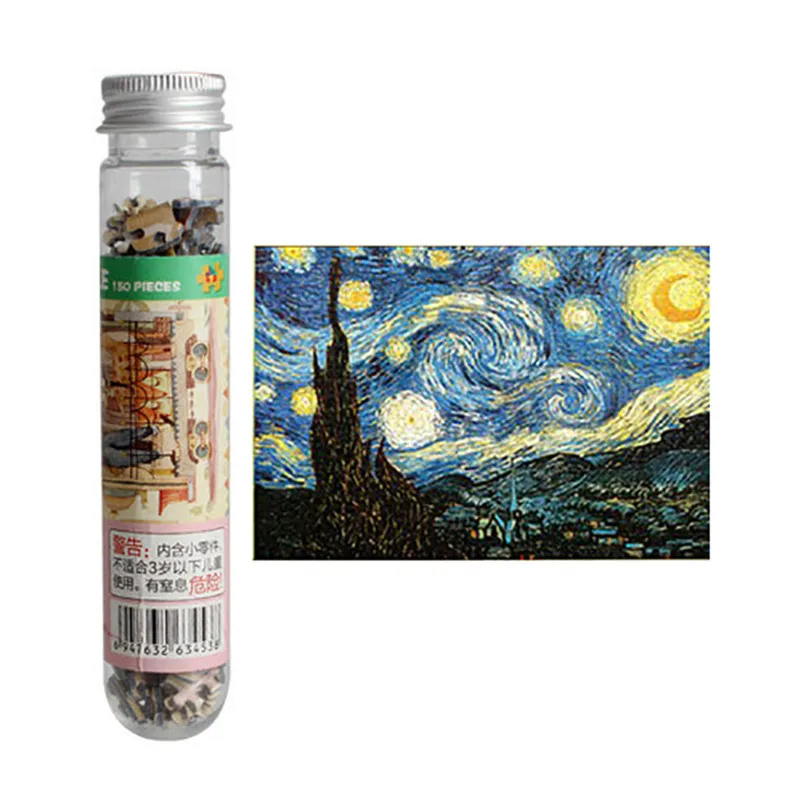 

Hot Sale Famous Painting Starry Night Puzzle Decompression Educational Toy Paper Puzzle 150 Pieces Jigsaw Puzzles For Children
