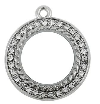 

30pcs Inlaid Rhinestone Circle bottom link chain drop alloy Pendant charm Handmade earring bracelet necklace Jewelry DIY