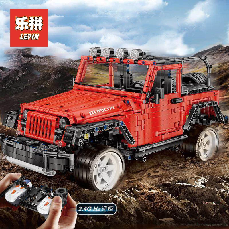 

Lepin 20090 Technic RC Jeep Motors Wrangler Rubicon Car off Road Vehicle Set Building Blocks Bricks Legoinglys MOC 5140 Kids Toy