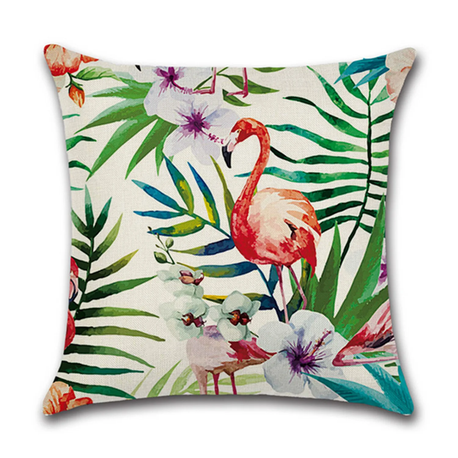 4 قطع الكتان نبات استوائي نمط رمي سادة القضية غطاء وسادة ل فندق المنزل مكتب أريكة الفراش رمي المخدة مجموعة