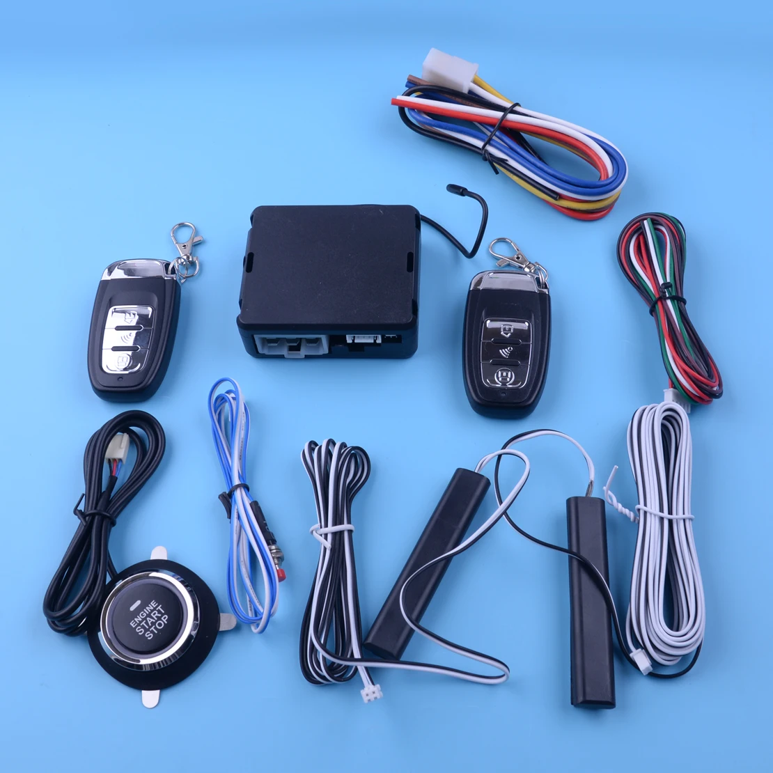 

DWCX 12V Car PKE Passive Keyless Entry Push Button Remote Starter Engine Start Stop Alarm System Set For Universal