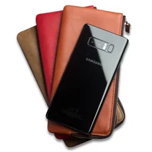 Qialino Мода кошелек чехол для Samsung Galaxy Note 8 Роскошные ручной работы Пояса из натуральной кожи с Слот Чехол для Samsung Примечание 8