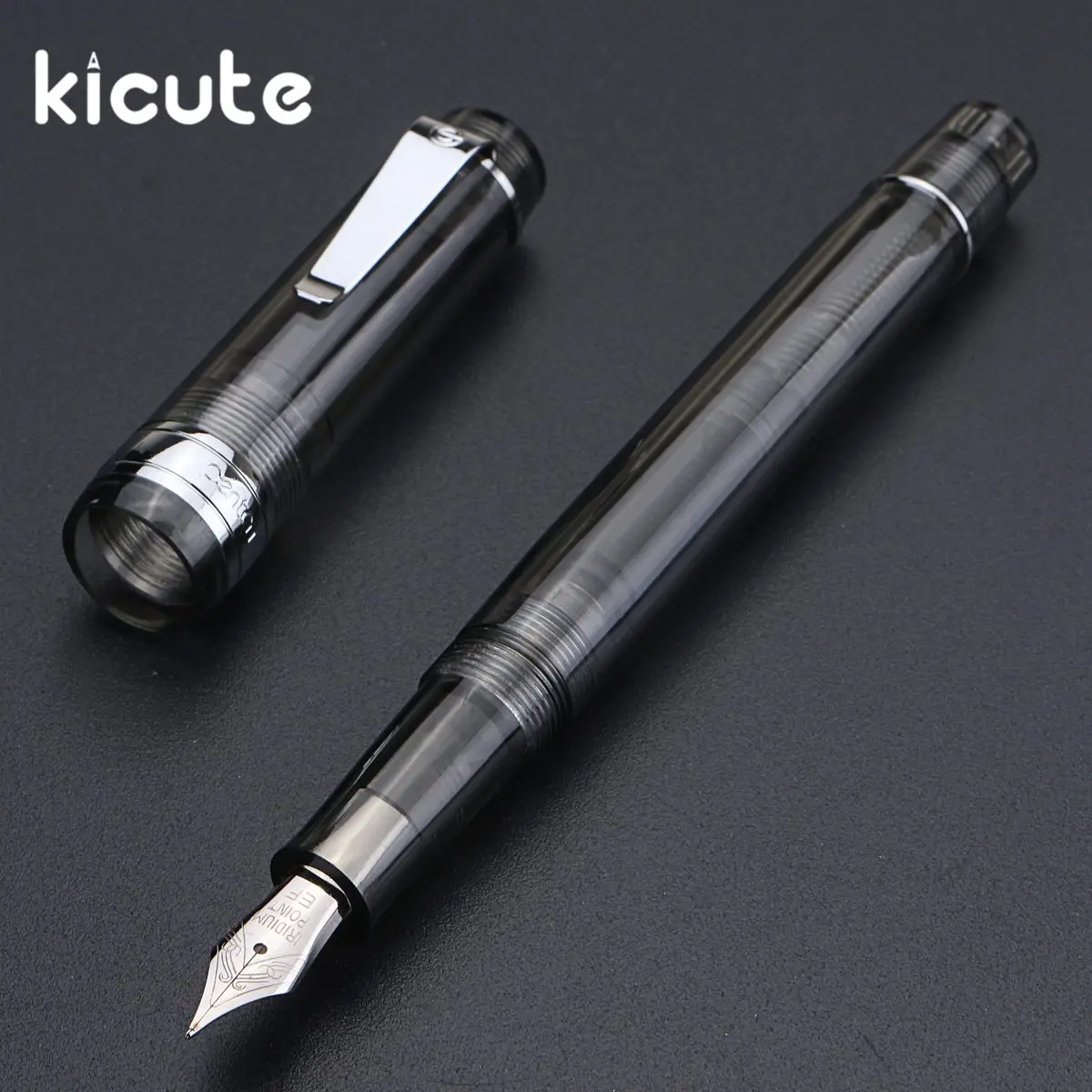 

Kicute 1pcs 038/0.5mm Transparent Fountain Pen Screw Cap Fine Nib Smooth Writing Business Office Stationery Supplies Gifts