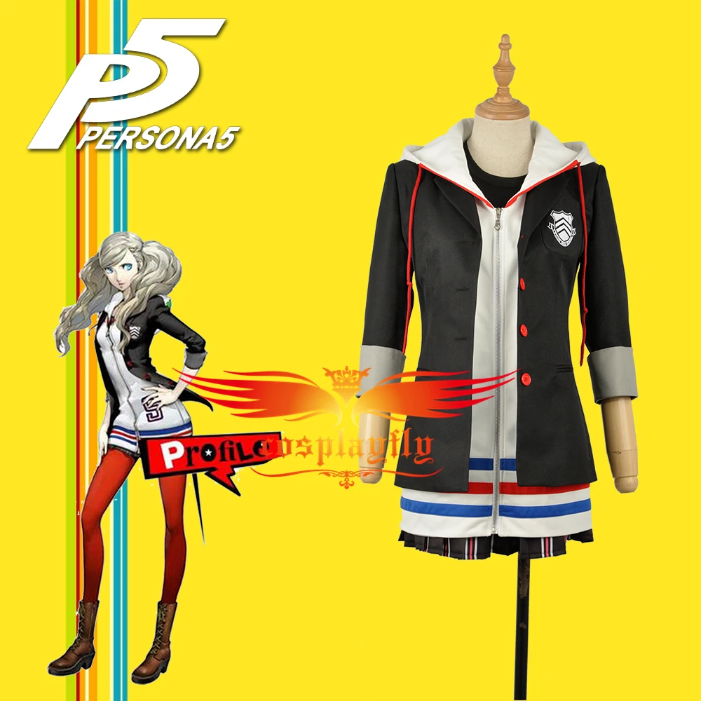 Женская Черная куртка худи Persona 5 Anne Takamaki женская одежда модель Хэллоуин|cosplay