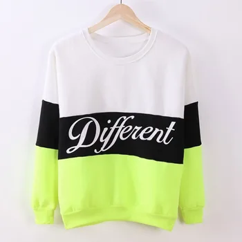

JIMMYHANK Women Autumn Winter Casual Cute Hoodies Jumper Pullover Letters Different Printed Mix Color Sweatshirt