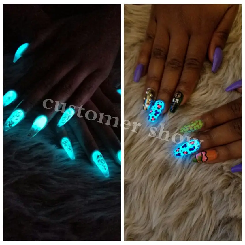 Bright Blue Green Color and Green Color Phosphor Powder Glow in the Dark Powder Luminous Pigment Photoluminescent Dust Coating