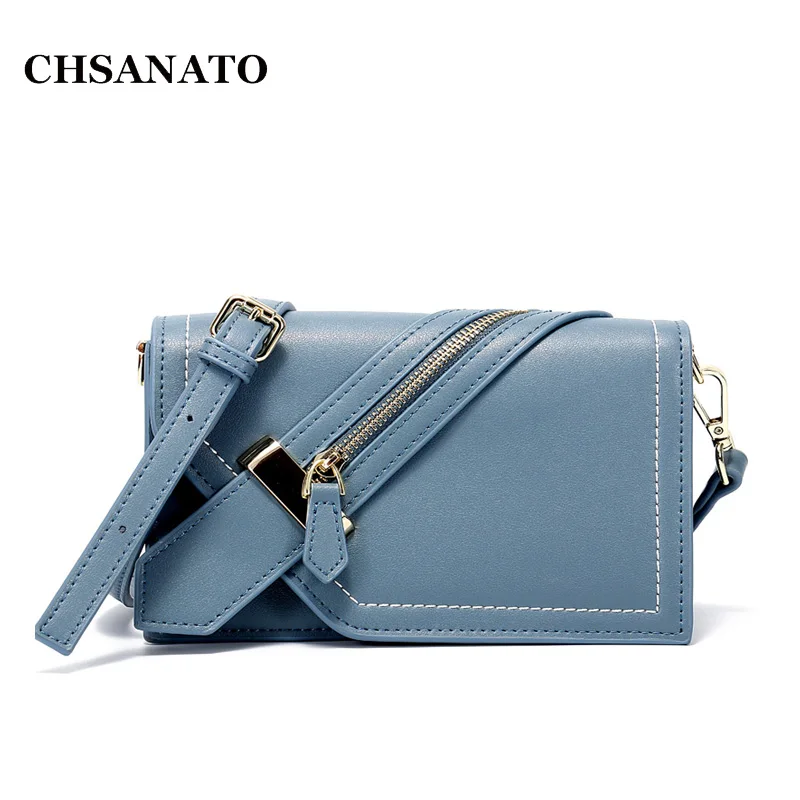 

CHSANATO 100% Split Cow Leather Girls Crossbody Bags famous Brands Designer Ladies High Quality Tote Small Flaps
