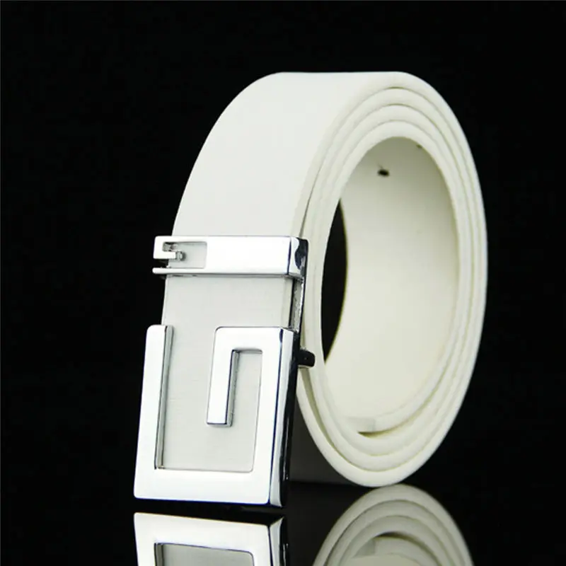 Fashion Mens Leather Smooth Girdle Buckle Waistband Waistband Leisure Belt Strap Leather belts for men 40FE0109