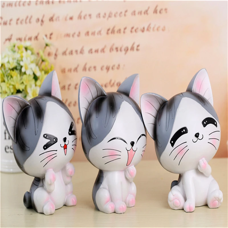 Смола Сладкий Cat Модель Цифры прекрасный кот деньги коробка цифры сыр кошка Carft
