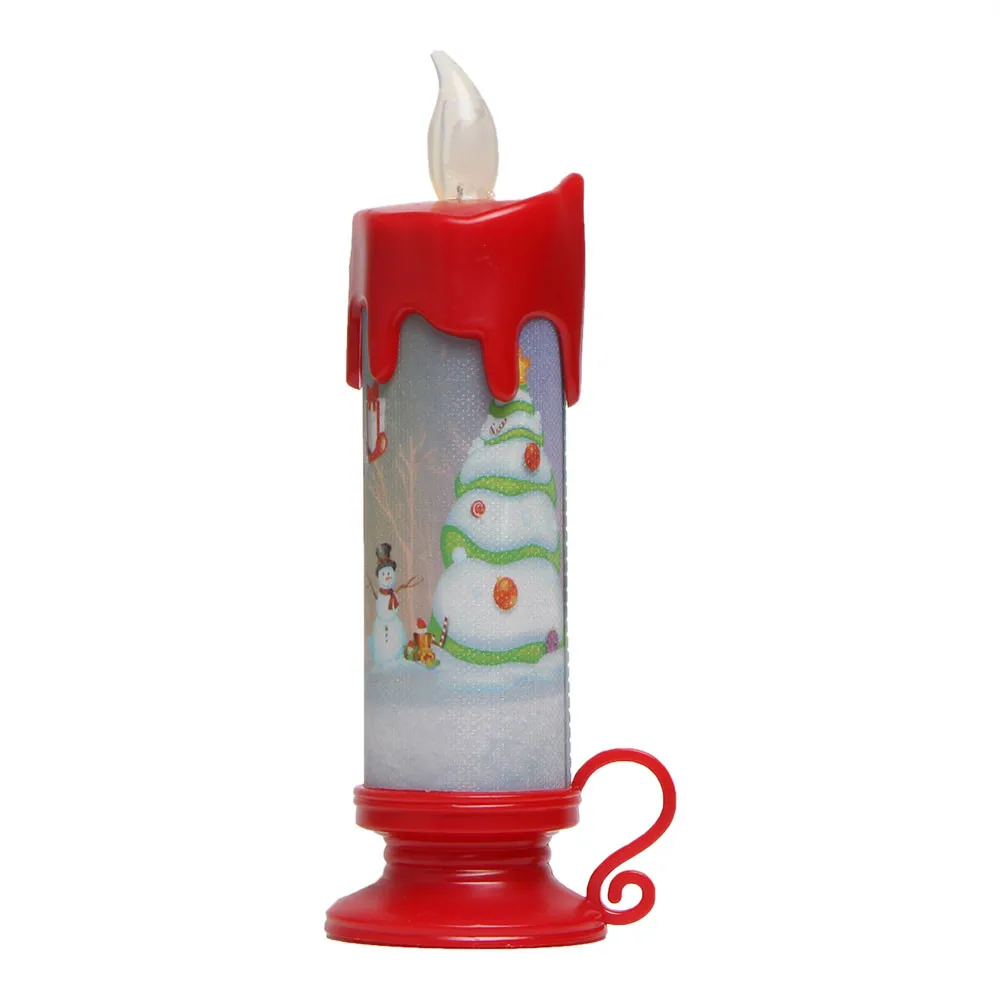 Christmas santa Candle Christmas snowman Candle Electronic Light LED Candle For New year Decorations for party Christmas gift#25 - Цвет: B