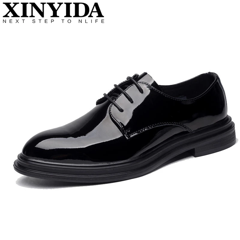 

New Pointed Toe Men Leather Shoes Men's Lace-up Breathable Hard-wearing Business Casual Shoes Fashion Men Dress Shoes Size 38-44