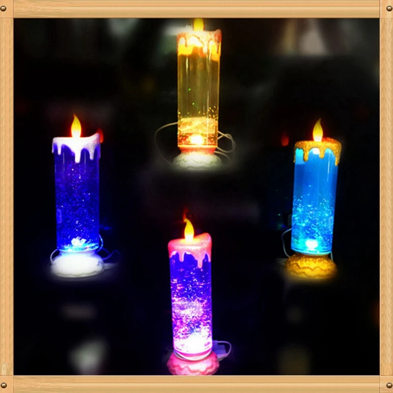 Novelty Creative Rotating Cartoon Candle LED Night Light Candle  Decoration for Party Children Bedroom Christmas Gift Table Lamp (1)