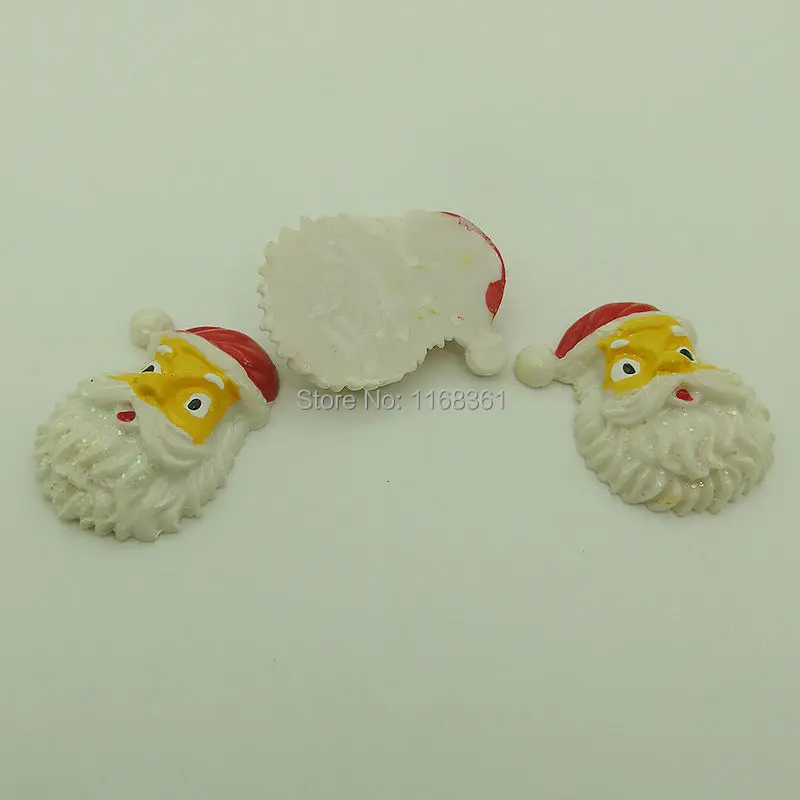 1pcs/lot resin flat back glitter Christmas father 31mm Cabochons Hair Bow Center DIY Christmas decration C111-3