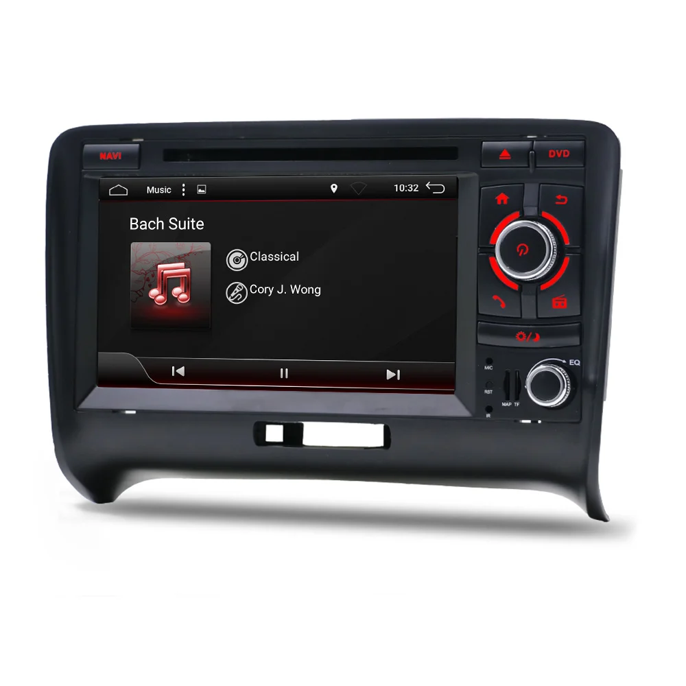 Top Eunavi Android 9.0  Car Radio GPS 2 Din Car Multimedia Player DSP  For Audi/TT 2006-2012 Canbus DDR3 2GB OBD2 Bluetooth Wifi DVR 2