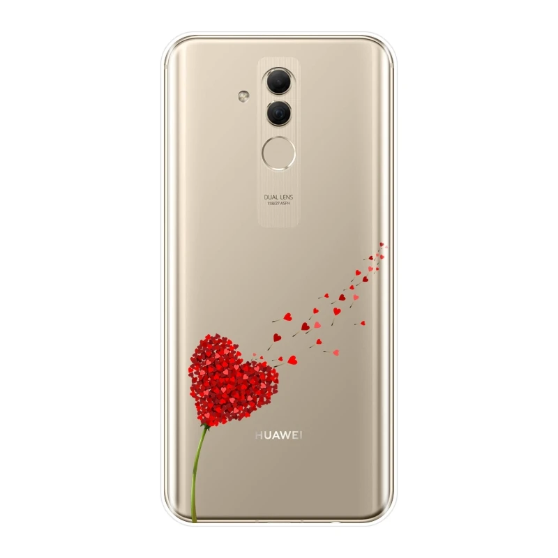 Мягкий силиконовый чехол для телефона Huawei Mate 20 10 9 Lite черное сердце девушка любовь