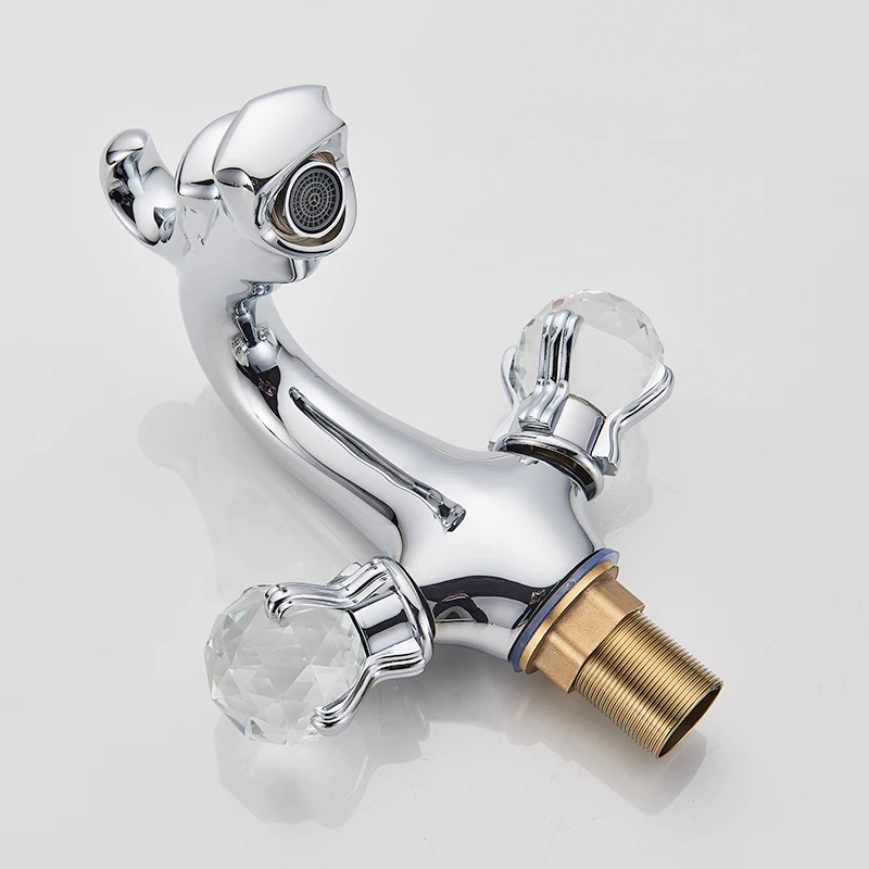 quyanre wanfan Chinese Dragon Basin Faucet Bathroom Vessel Sink Mixer Tap Deck Mounted Dual Crystal Handle Hot Cold Water Mixers122
