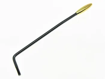 

KAISH 5mm ST Strat Guitar Tremolo Trem Arm Whammy Bar Black Nickel with Gold Tip