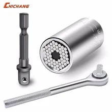 Универсальная розетка(7 мм-19 мм) Волшебное гнездо для захвата гаечного ключа с адаптером для сверления мощности 3 шт. многофункциональные Храповые инструменты DIY