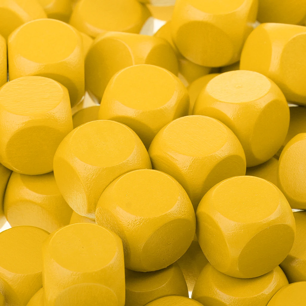 100 Pieces Wooden Plain Dices Cube Cubes Blank Square Wood Six Sided Dice 16mm 