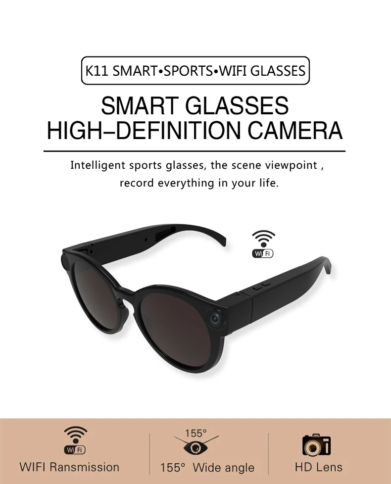 1080P Smart video glasses Built-in WIFI Support for IOS android mobile phone Live webcast 8 20180913_081317_001